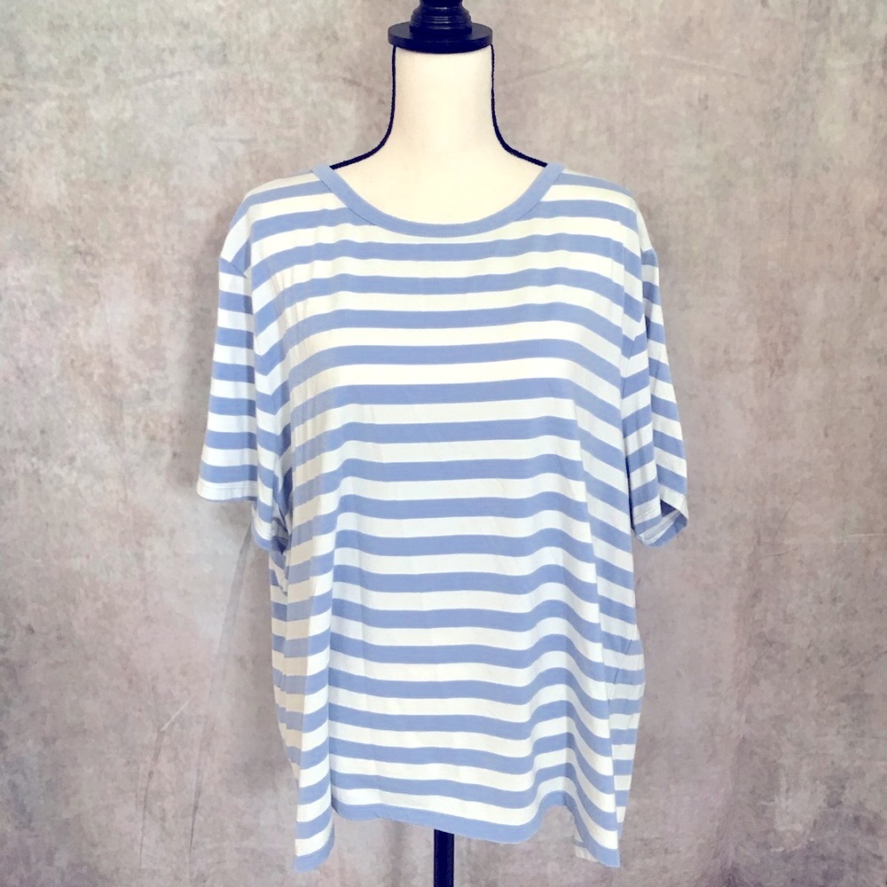 Blue and White Striped Forever 21 Tee, size 3X